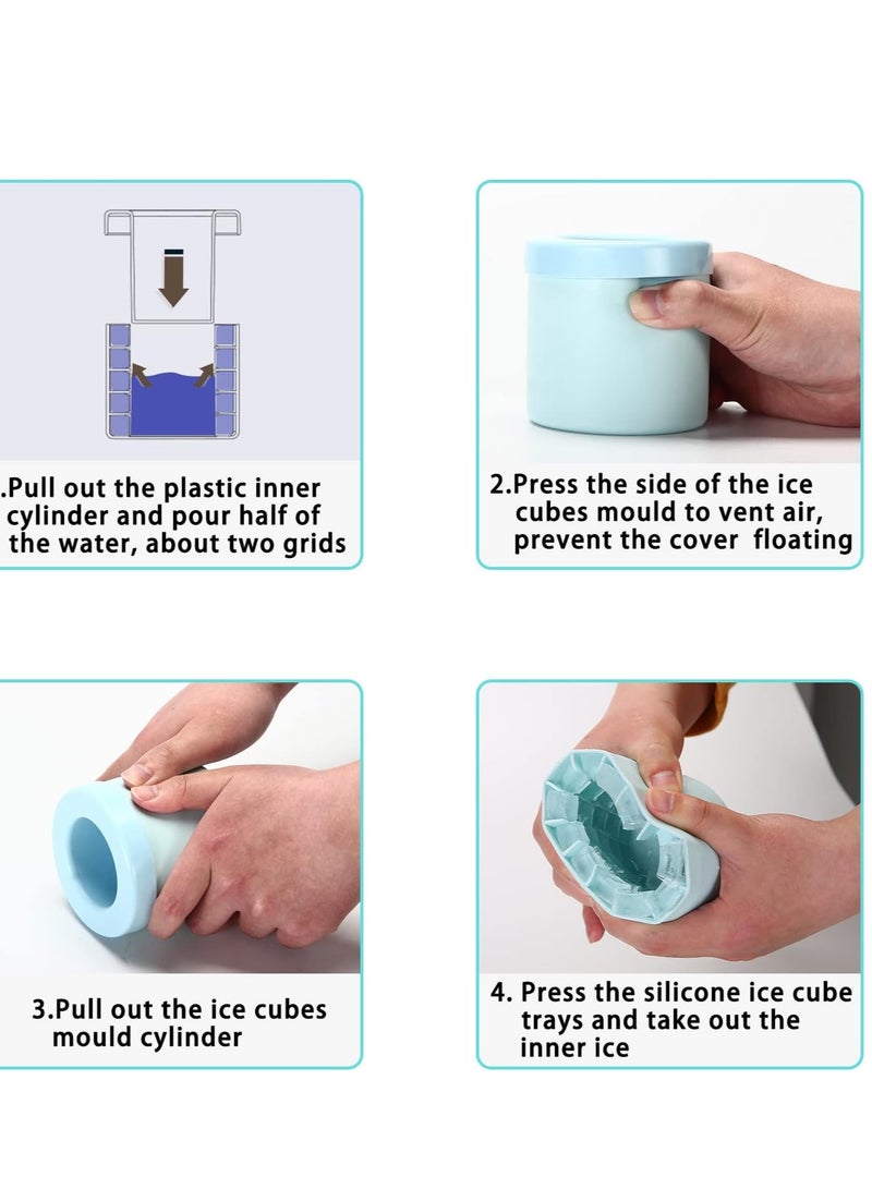 Silicone Cylindrical Ice Cube Mold New 3D Ice Cube Maker Decompress Ice Grid Easy Decompress Ice Cup Multi Color  - Image 4