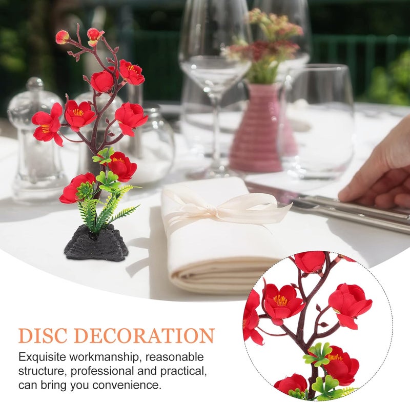 comfrt Sushi Dish Decor Artificial Sushi Restaurant Sashimi Serving Plate Artificial Flowers Sashimi Platter Decoration Green Plant Dish for Japanese Restaurant Desktop Display - Image 2