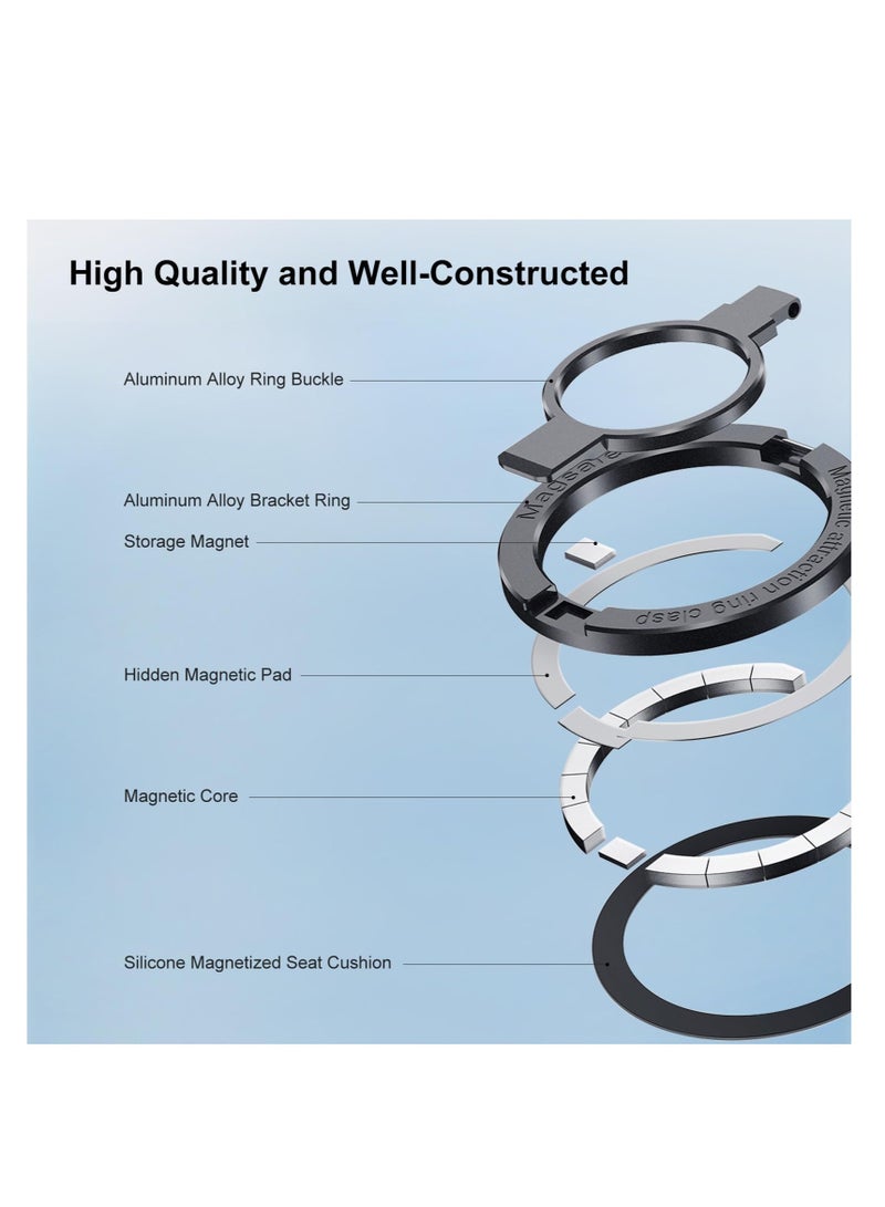 Excefore Magnetic Phone Ring Holder, Adjustable Zinc Alloy Phone Ring Holder, for Magsafe Phone Ring Stand Holder, Compatible with iPhone Series and Phones with Magnetic Suction Case (Purple) - Image 5