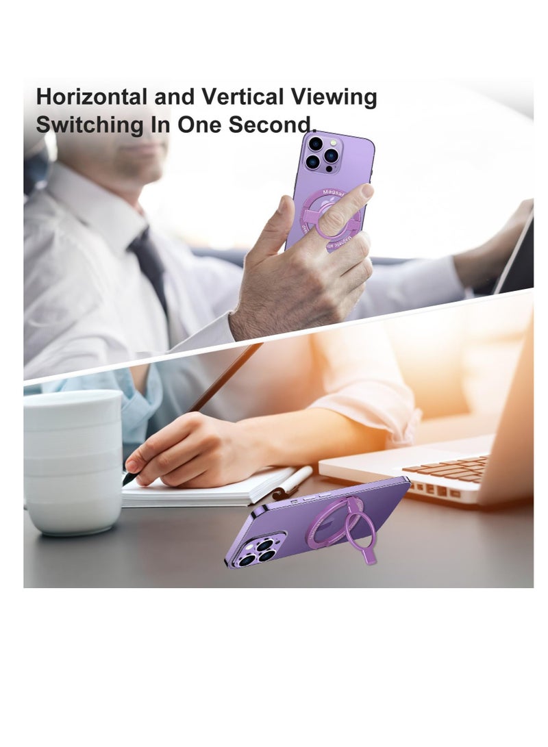 Excefore Magnetic Phone Ring Holder, Adjustable Zinc Alloy Phone Ring Holder, for Magsafe Phone Ring Stand Holder, Compatible with iPhone Series and Phones with Magnetic Suction Case (Purple) - Image 3