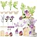 JUYRLE 38Pcs Fairy Cake Toppers JUYRLE Fairy Cake Decoration Pink Mushroom House Cake Decoration with Butterfly Flower Fairy Garden Topper for Girls Spring Happy Birthday Party Baby Shower - Image 2