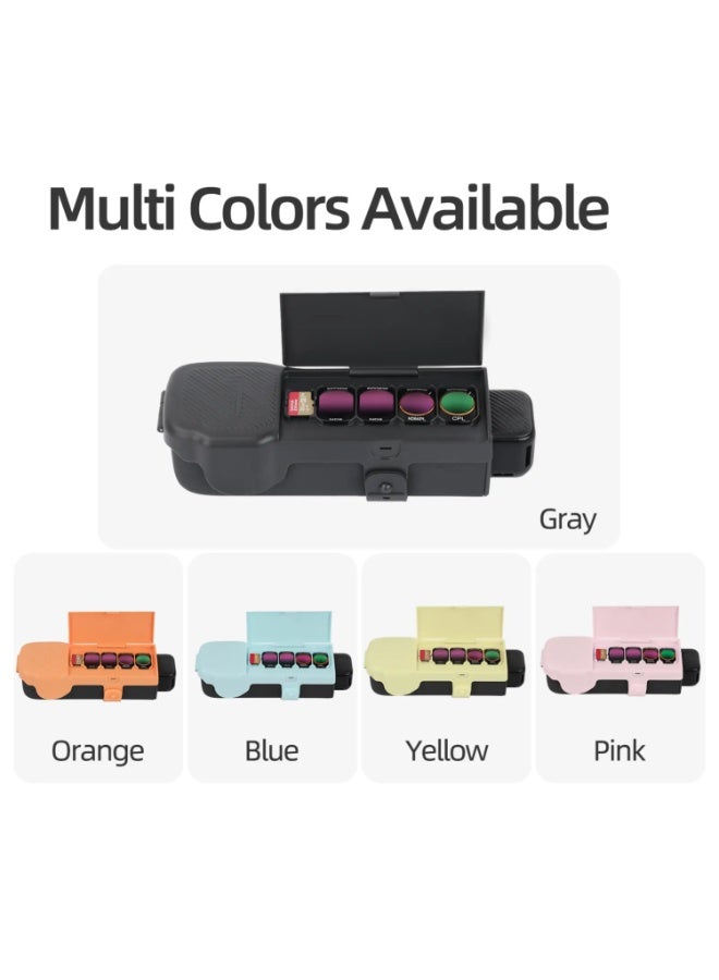 Sunnylife OP3-K019 Protective Case Cover Plate with Flip-Top Filter Holder Compatible with Osmo Pocket 3 Protective Cover Body Filter Storage Case Top Plate Yellow - Image 2