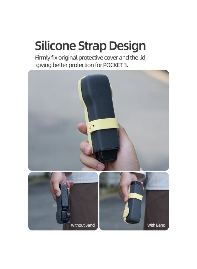 Sunnylife OP3-K019 Protective Case Cover Plate with Flip-Top Filter Holder Compatible with Osmo Pocket 3 Protective Cover Body Filter Storage Case Top Plate Yellow - Image 5