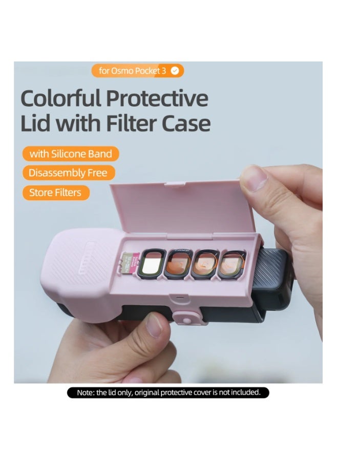 Sunnylife OP3-K019 Protective Case Cover Plate with Flip-Top Filter Holder Compatible with Osmo Pocket 3 Protective Cover Body Filter Storage Case Top Plate Yellow - Image 3