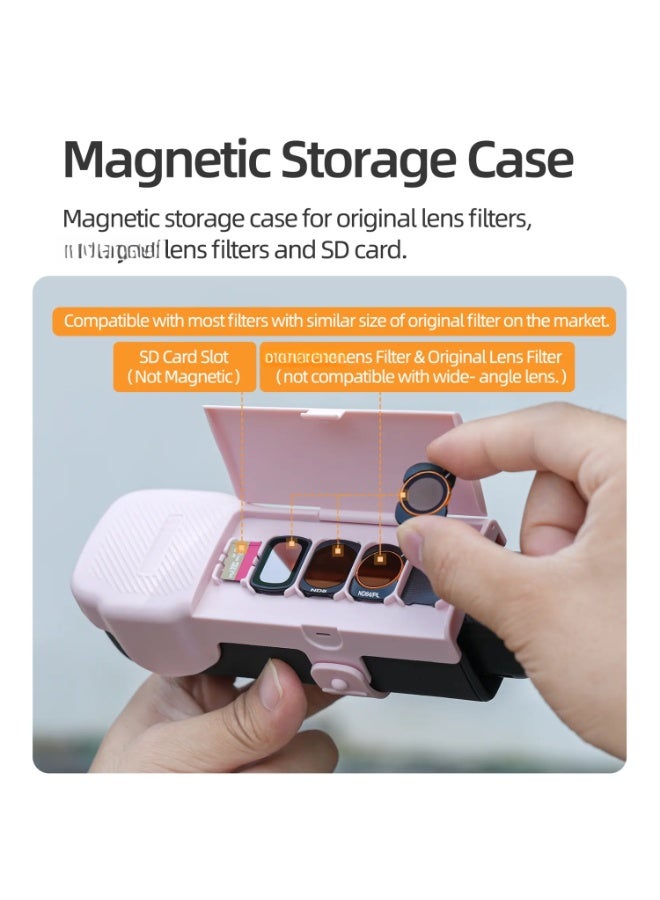 Sunnylife OP3-K019 Protective Case Cover Plate with Flip-Top Filter Holder Compatible with Osmo Pocket 3 Protective Cover Body Filter Storage Case Top Plate Yellow - Image 4