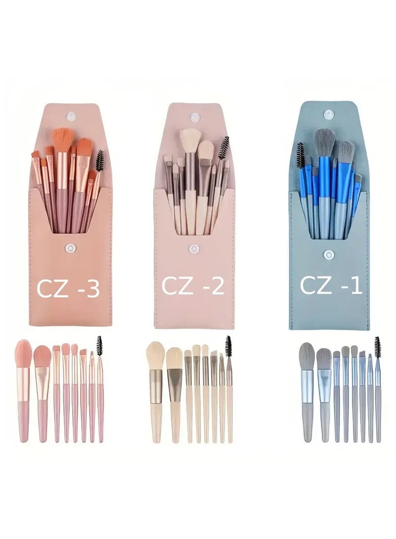 ام كي مجموعة فرش مكياج احترافية مضادة للحساسية - شعيرات نايلون للأساس، البلاش، البودرة وظلال العيون - جميع أنواع البشرة - Image 2