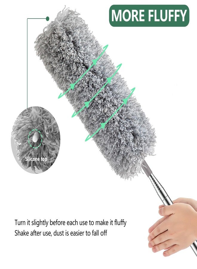 SetSail Dusters for Cleaning, 100-inch Extra-Long Duster with Extension Pole, Bendable Microfiber Head & Cobweb Brush Washable Ceiling Fan Cleaner Duster Kit for High Ceilings, Furniture, Corner - Image 5