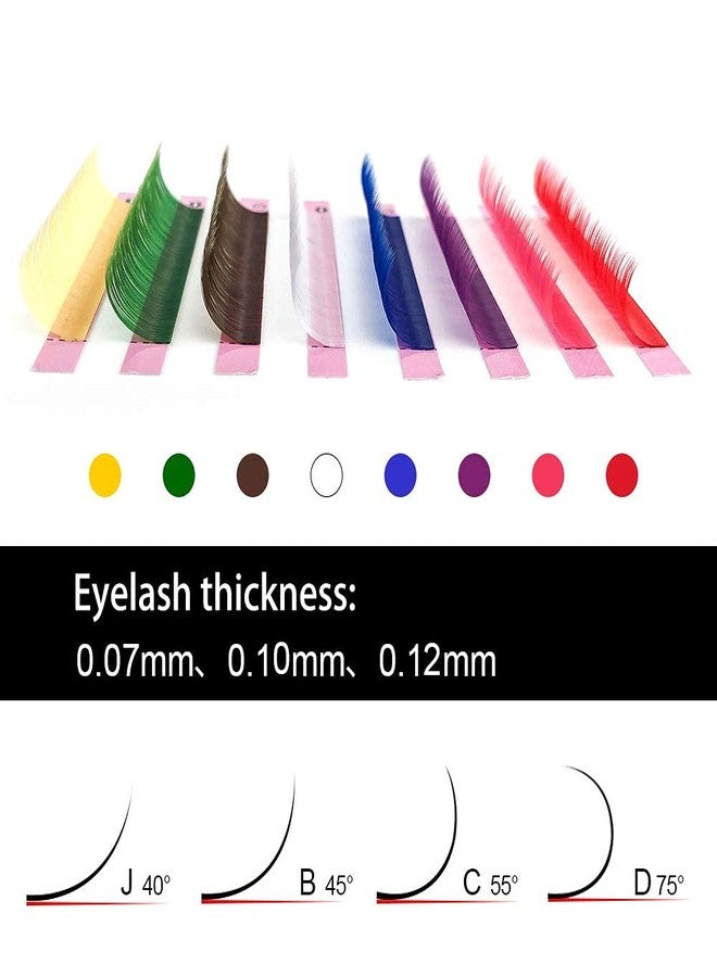 NAGARAKU Colored Eyelash Extensions 8 Colors Rainbow 0.10mm C curl 15mm Purple Blue Pink Brown Individual Lashes Soft Natural Professional Salon Supplies (15mm, 0.10mm C) - Image 5