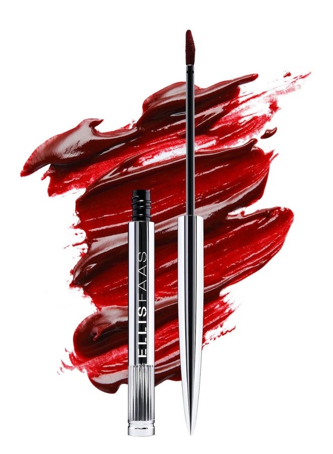 Ellis Faas Milky Lips Liquid Lipstick Fluid High Pigment Lip Color Stick Soft & Glossy Finish with Candelilla Wax Prune Seed Extract Light Texture Defines Full Cover or Stained Effect (201 Blood Red) - Image 1