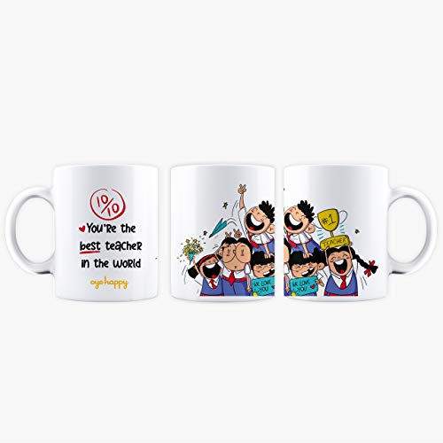 Oye Happy - Teacher’s Day Premium Mug – Ceramic Coffee Mug for Teacher or Guruji | Best Gift for Teacher’s Day, Birthday, Farewell, or Retirement | 330 ml - Image 1