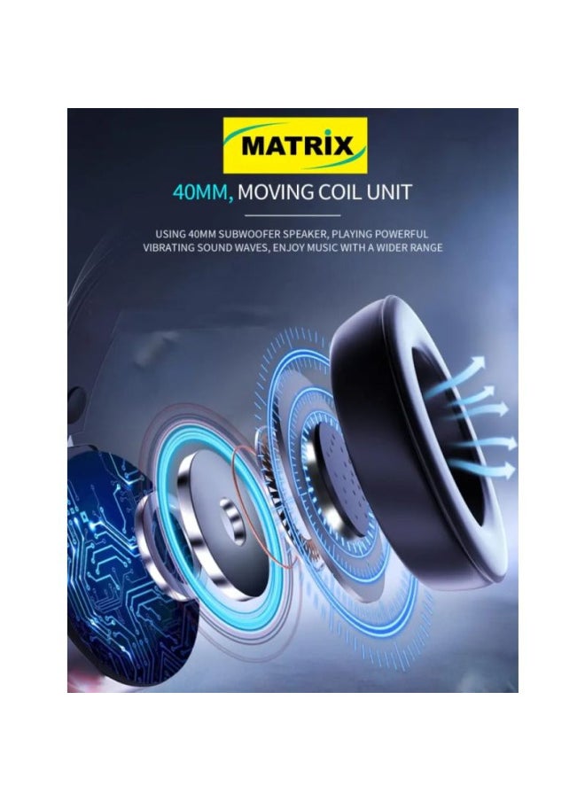 MATRIX Matrix Gaming Headsets with LED Light Effect - Black - M-730  - Image 4
