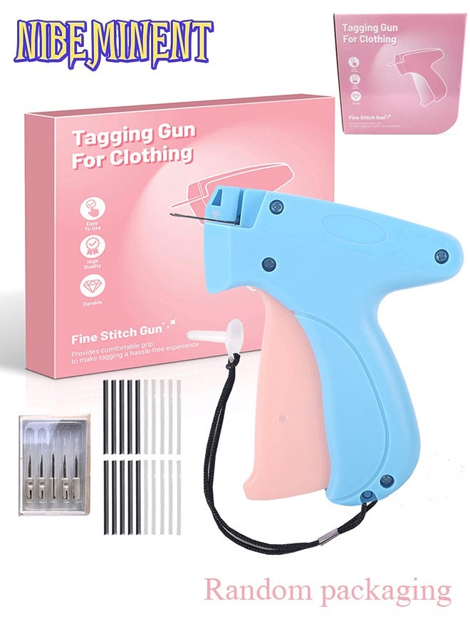 NIBEMINENT Fine Stitch Gun Stitchy Quick Clothing Fixer for Clothes,Micro Tagging Gun for Clothing with 5 Fine Needles & 1000 Pcs Fasteners,Mini Speedy Sticky Sewing Gun Hemming Tool (Blue)