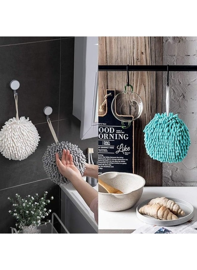 Happy Home Microfiber Hand Towel for Bathroom and Kitchen with Hanging Loop Soft Quick Dry Super Absorbent Microfiber Multicolor  - Image 3