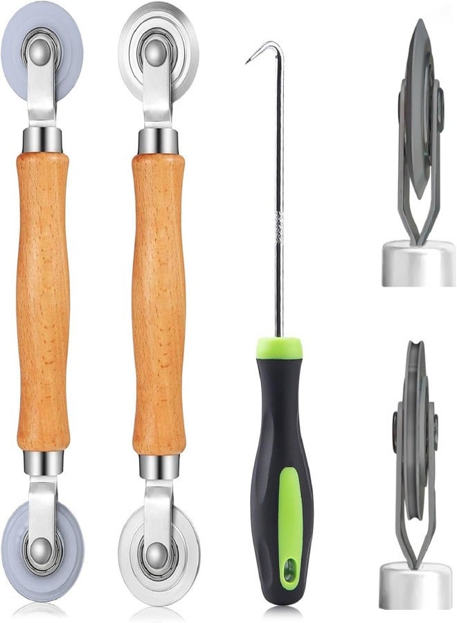 أداة أسطوانة الشاشة، أداة تجزئة الشاشة، أسطوانة تجزئة الشاشة، أسطوانة من الصلب/النايلون مع محمل + خطاف إزالة، طقم إصلاح شاشات باب النافذة 3 في 1، لتركيب شبكة نافذة الباب. - Image 1