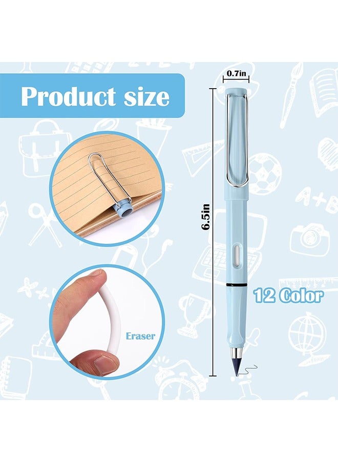 Generic 12 Colors Colored Pencils, Infinity Pencil Coloring Metal Pencils, Everlasting Pencil with Eraser, Color Pencil Set, Eternal Pencils for Home School Office Writing Drawing  - Image 5