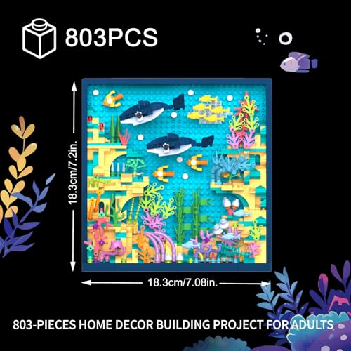 TG BLOCKS Micro Brick Ocean World Building Set, 3D Wall Art Home Office Decoration or Table Display, Creative Building Craft Set, Ideas Gift Building Toy for Adults,Teens Ages 8+ Kids - Image 4