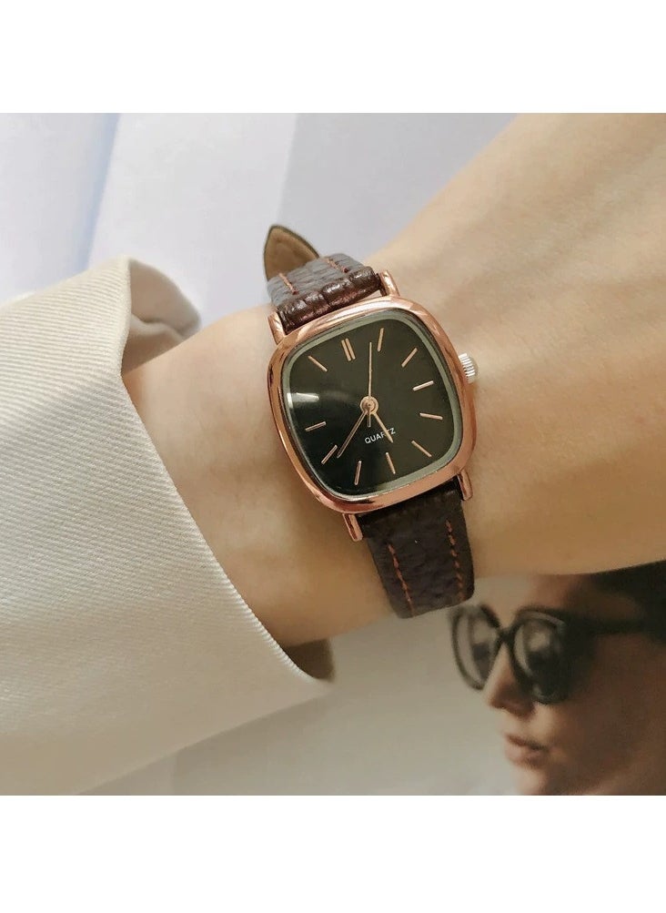 wokai 2025 New Korean Version Quartz Leather Strap Watch, Trendy Minimalist Retro Harajuku Style, Suitable for Students, Men, Women, and Couples  - Image 1