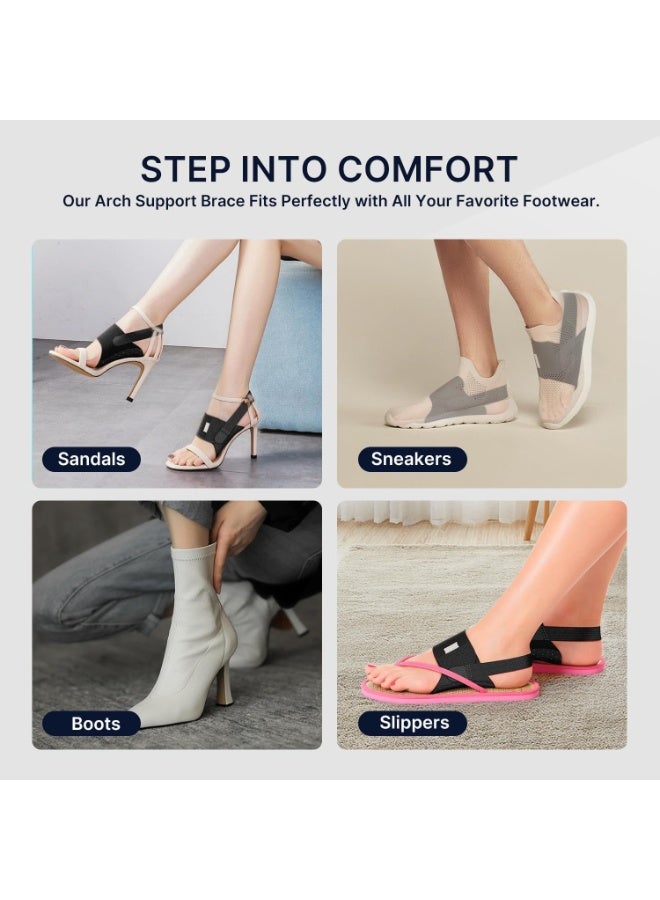دعامات دعم العمود الفقري لتخفيف التهاب الأوتار النخالية، حزام ضغط قابل للتعديل مع inserts إضافية ملساء من المطاط لدعم القدمين - مسطحات، منخفضات، وقوامات عالية. - Image 5