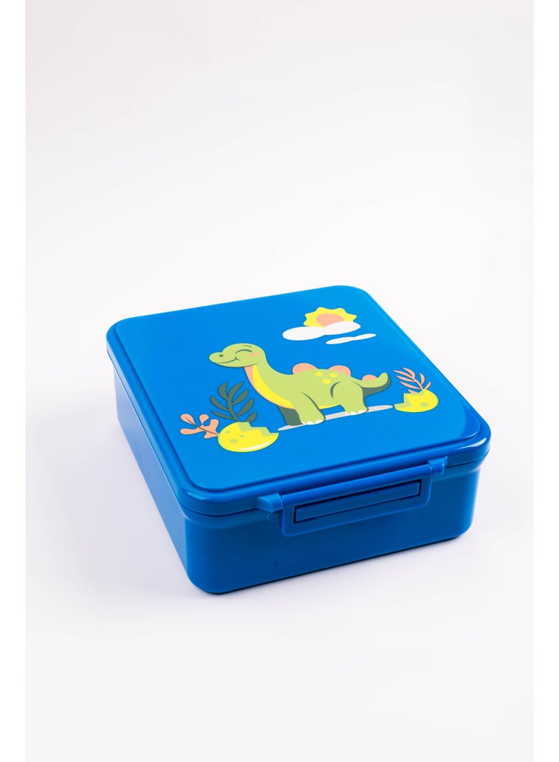 Cocobee Dino Tritan Bento Lunch Box with Food Jar, 4 Compartments, Leakproof & Microwave Safe, 1.87L , BPA Free, ages 3+ (Blue) - Image 2