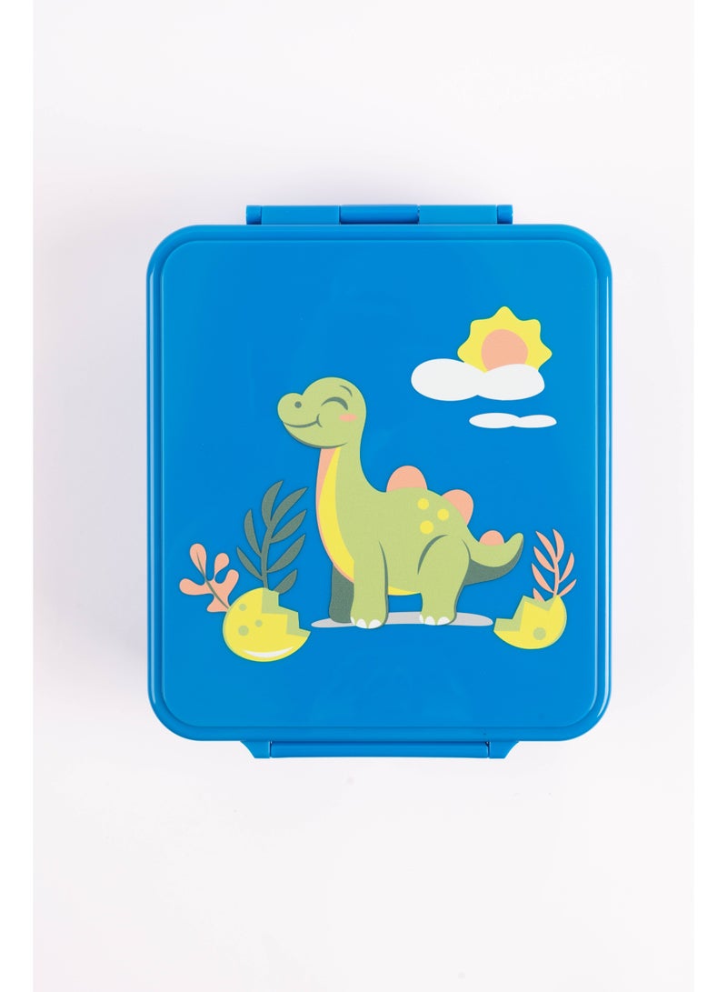 Cocobee Dino Tritan Bento Lunch Box with Food Jar, 4 Compartments, Leakproof & Microwave Safe, 1.87L , BPA Free, ages 3+ (Blue) - Image 3