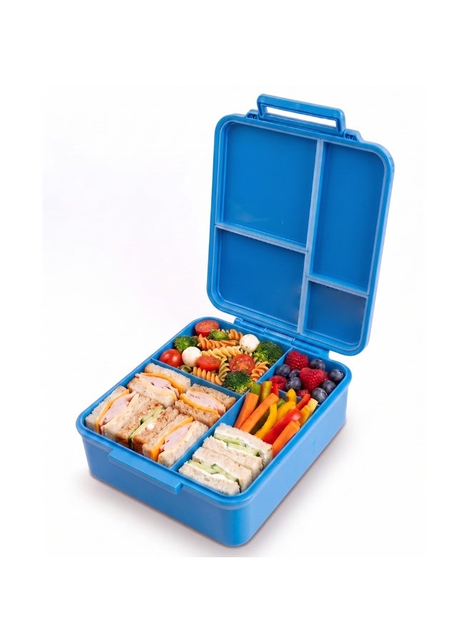 Cocobee Dino Tritan Bento Lunch Box with Food Jar, 4 Compartments, Leakproof & Microwave Safe, 1.87L , BPA Free, ages 3+ (Blue) - Image 5