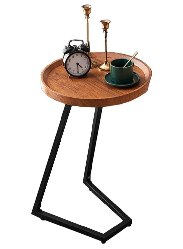 DubaiGallery Side table simple and modern corner sofa aesthetic standing table oval coffee table tea table wood floor design home furniture  - Image 1