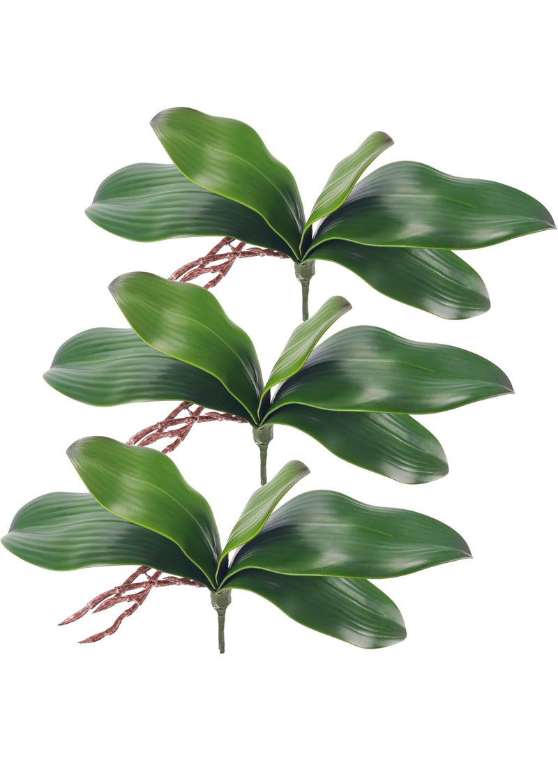 6 Pack Artificial Orchid Leaves, Faux Greenery Stems for Floral Arrangements & Home Decor - Image 4