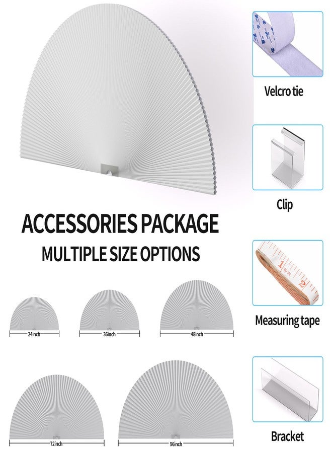 Myshade Arch Window Shades Half Circle Blackout Cellular Shades Cordless No Drill Blinds for Windows Half Moon Honeycomb Fabric No Tools Room Darkening Shades Easy Install (2 Pack White 36" X 72") - Image 5