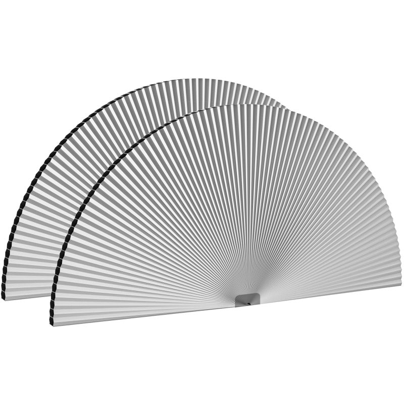 Myshade Arch Window Shades Half Circle Blackout Cellular Shades Cordless No Drill Blinds for Windows Half Moon Honeycomb Fabric No Tools Room Darkening Shades Easy Install (2 Pack White 36" X 72") - Image 1
