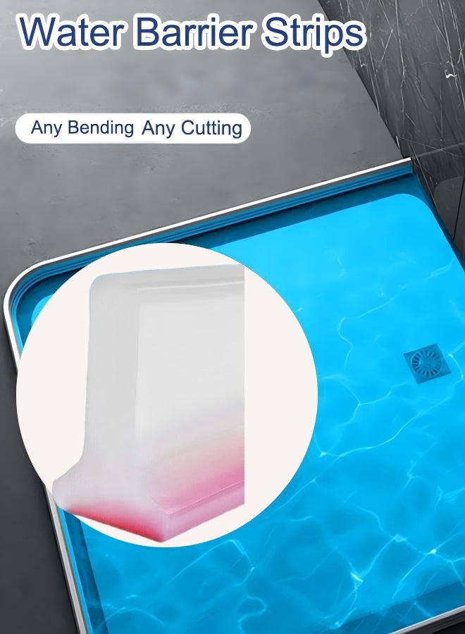 روبرنتي شرائط عازلة للماء على شكل حرف T للحمام، حاجز مائي للاستحمام، سدادة مياه ذاتية اللصق، شرائط عازلة للماء لأسطح المطابخ، شرائط فاصلة مقاومة للماء ذاتية اللصق، حاجز مائي لأرضية الحمام وفصل بين المناطق الرطبة والجافة، طول 1 متر، شفافة - Image 1