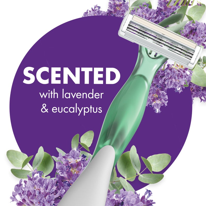 BIC Soleil 3 Escape Scented Women's Disposable Razors, 3 Blades, Comfortable Shave, Lavender & Eucalyptus Scented Handle Shaving Razors for Women, 4 Count - Image 2