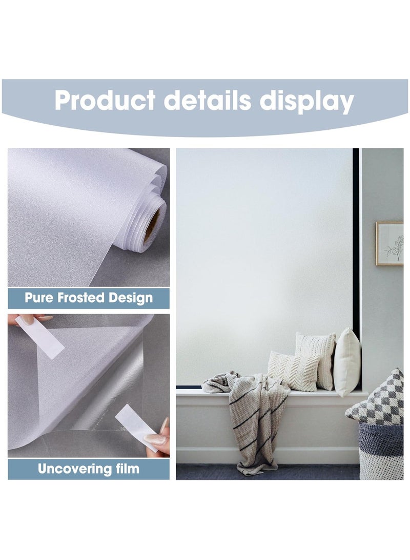Arabest Window Privacy Film Frosted Glass Static - Cling - Non-Adhesive Opaque Vinyl Roll - Anti-UV Sticker Heat Control Sun Blocking Does not Affect Natural Light Enter (White Scrub, 90 * 200cm) - Image 5