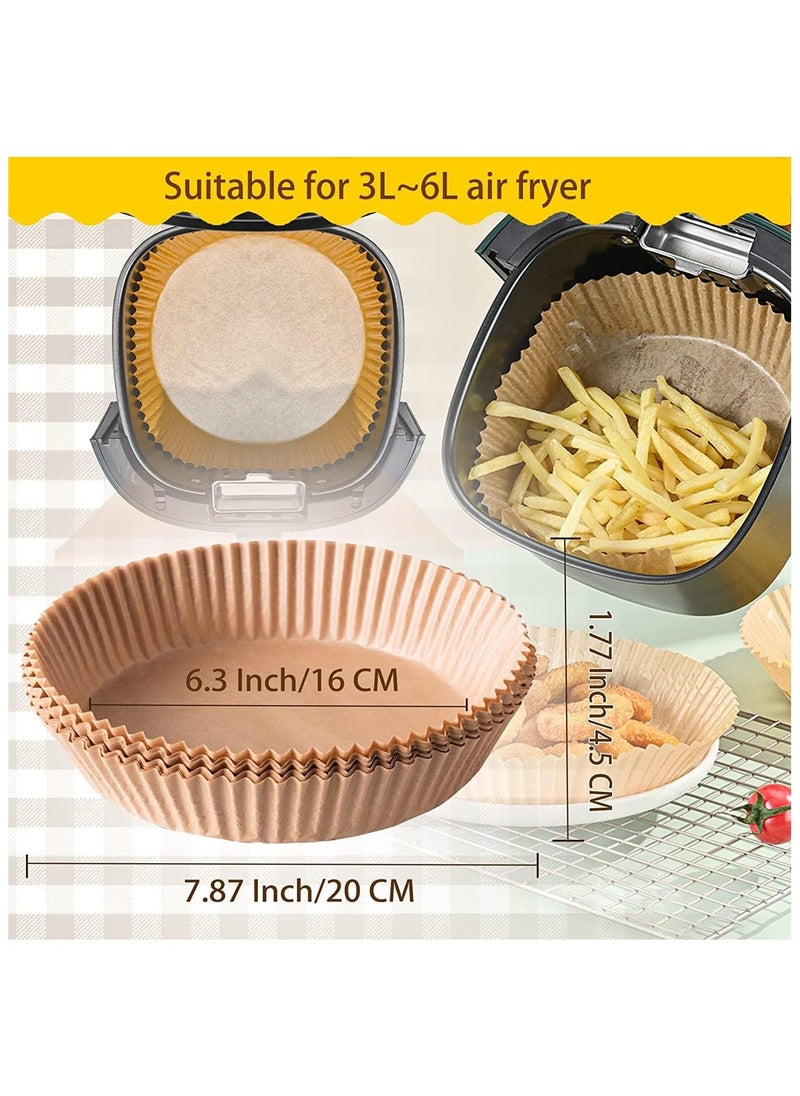 Hihonor 100 PCS Air Fryer Disposable Paper Liner, Non-stick Disposable Air Fryer Liners, Baking Paper for Air Fryer Water-proof, Oil-proof, Parchment for Baking Roasting Microwave,16cm  - Image 2