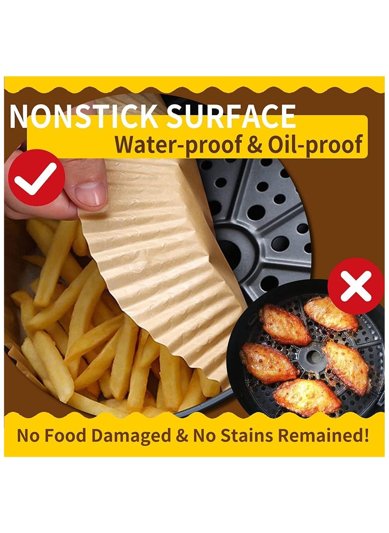 Hihonor 100 PCS Air Fryer Disposable Paper Liner, Non-stick Disposable Air Fryer Liners, Baking Paper for Air Fryer Water-proof, Oil-proof, Parchment for Baking Roasting Microwave,16cm  - Image 5
