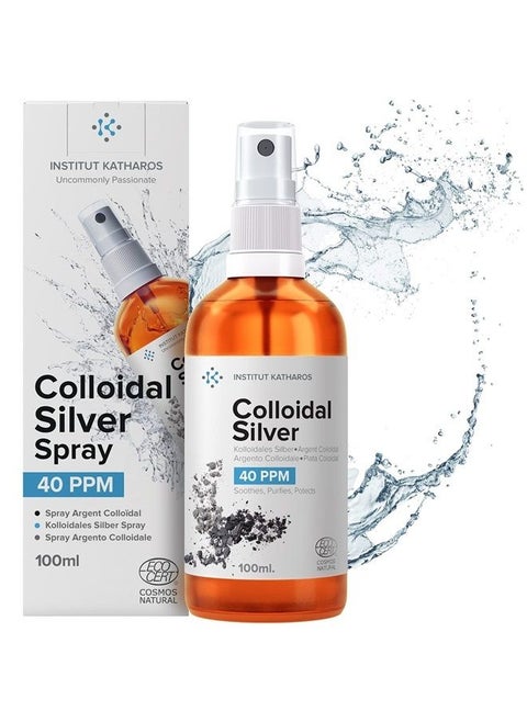 Colloidal Silver Liquid 3.4 fl oz Spray ● Bioactive Hydrosol Silver Water ● Natural Immune Support Nano Sol Supplement Solution ● Ionic Minerals 40 PPM ● Organic Structured Colloidal Silver Spray