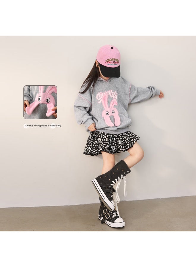 Luson Chen Dazhu Girls' Hooded Sweatshirt Spring Autumn Cute Cartoon Children's Thin Top - Image 1