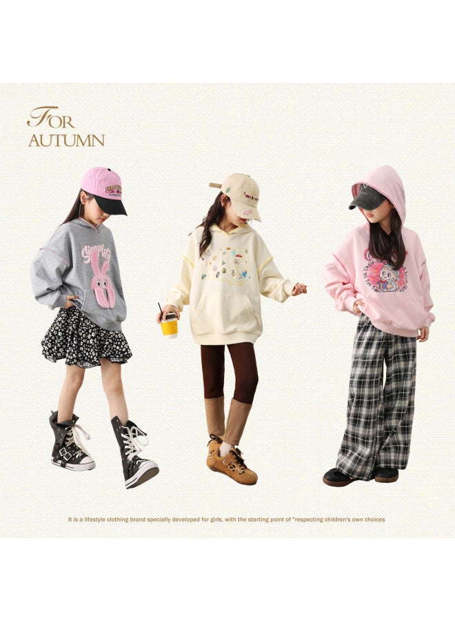 Luson Chen Dazhu Girls' Hooded Sweatshirt Spring Autumn Cute Cartoon Children's Thin Top - Image 3