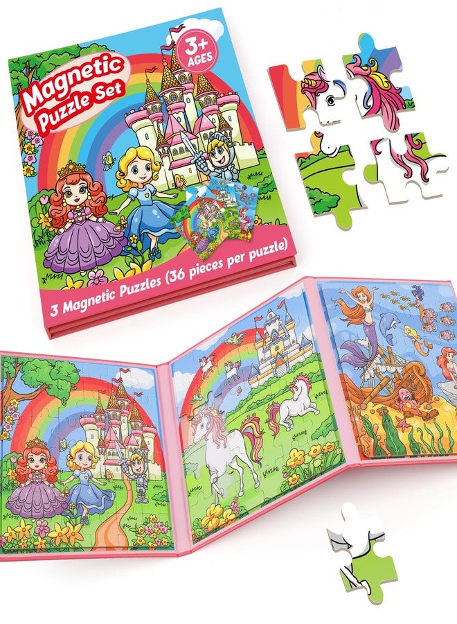 Kasfalci Magnetic Puzzles for Toddlers 3-5,36 Pieces Travel Puzzles Games for Kids,Airplane Car Road Trip Activities,Preschool Learning,Princess Magnet Toys for 3 4 5 6 Year Old Girls Birthday - Image 1