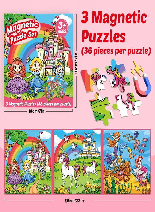 Kasfalci Magnetic Puzzles for Toddlers 3-5,36 Pieces Travel Puzzles Games for Kids,Airplane Car Road Trip Activities,Preschool Learning,Princess Magnet Toys for 3 4 5 6 Year Old Girls Birthday - Image 3