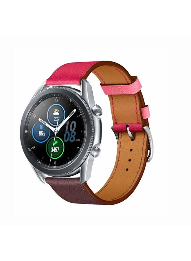 نيبمينينت سوار بديل مصنوع من الجلد الطبيعي الممتاز، ويستخدم لساعة سامسونج جالاكسي 3، بمقاس 45 مم. أحمر - Image 2