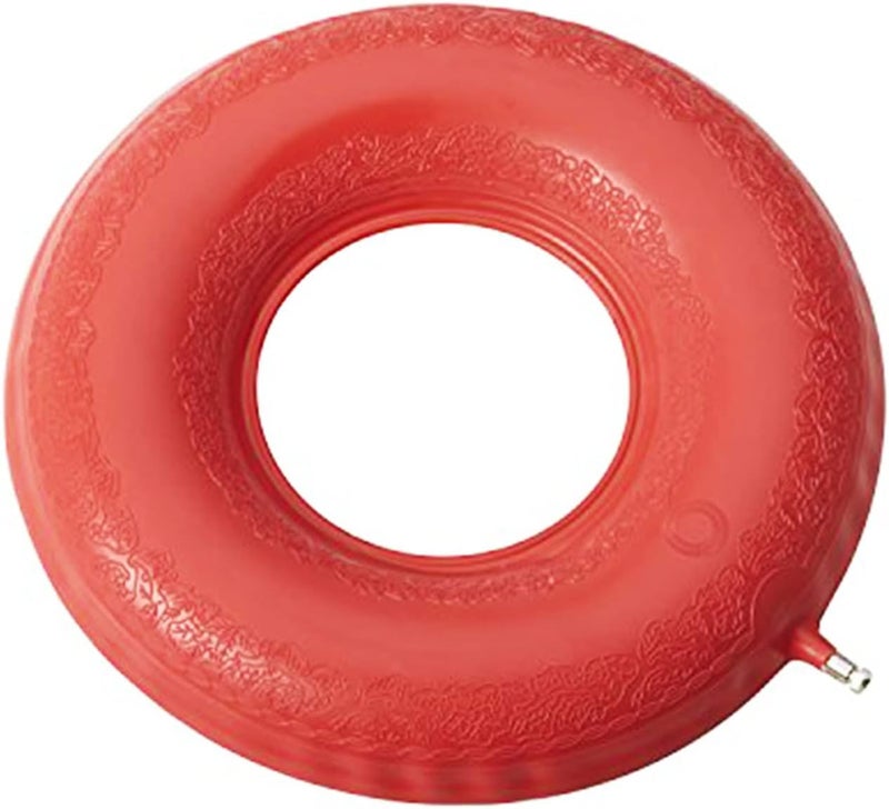 DMI Inflatable Ring Donut Seat Cushion Pillow for Hemorrhoid, Pregnancy, and Tailbone Pain - Red, 18 in - Image 1