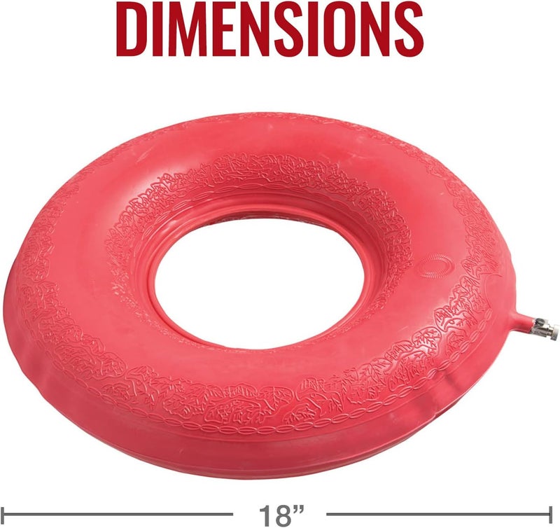 DMI Inflatable Ring Donut Seat Cushion Pillow for Hemorrhoid, Pregnancy, and Tailbone Pain - Red, 18 in - Image 5
