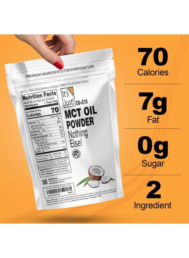 It's Just! It's Just - MCT Oil Powder w/Prebiotic Fiber (1.5lbs) 70% C8 + 30% C10, Fast Fuel for Body & Brain Health, Keto Coffee Creamer, Non-GMO, Heavy Metal Tested - Image 5
