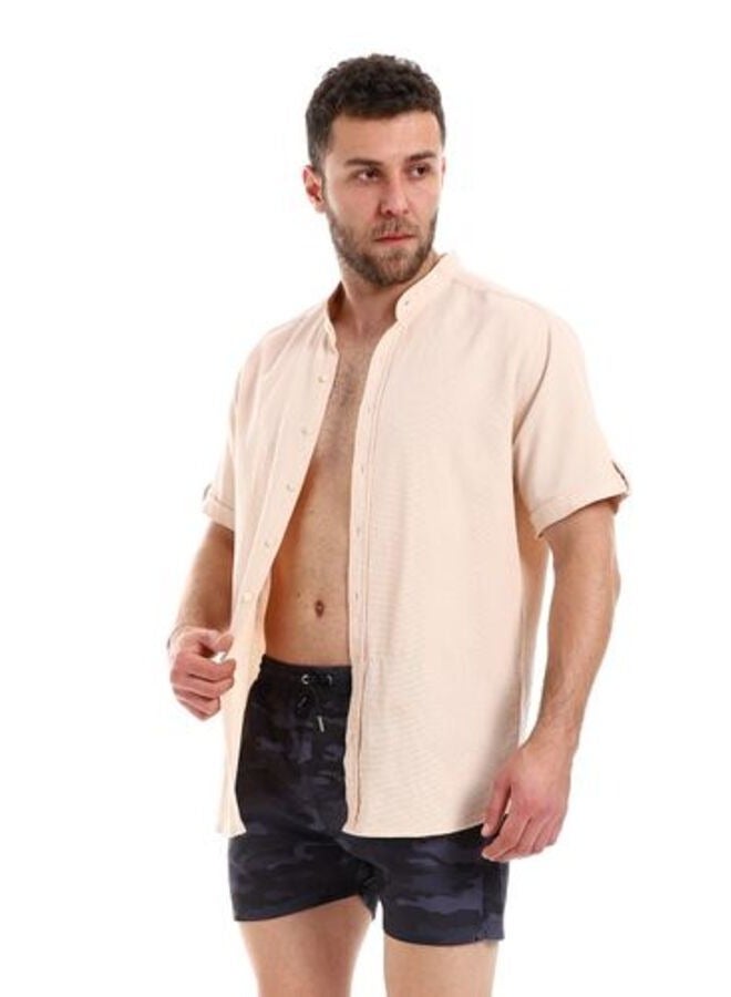 Pavone Camoflage Pattern Elastic Waist Swim Short -  Dark Grey - Image 5