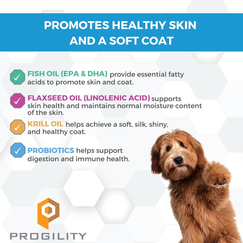 Nootie Progility Skin & Coat Supplement for Dogs, Fish Oil Supports Healthy Skin & Coat, 90 Soft Chews per Container - Image 2