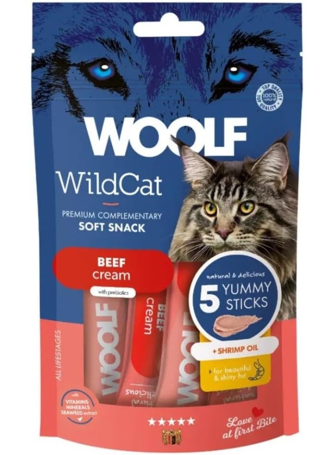 Woolf Wildcat Cream 5 Pcs Beef + Shrimp Oil 70 g