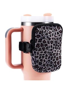 Water Bottle Pouch Cup Accessories for Women Quencher Adventure IceFlow 20oz 30oz 40oz Tumbler Pouch with Handle Running Pouch Bag for Cards Keys(Leopard)