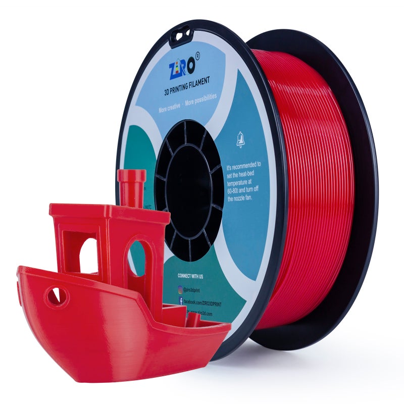 ZIRO PETG 3D Printer Filament, 1.75mm Diameter, 1kg Spool, Low Warping, No Odor, RED - Image 4