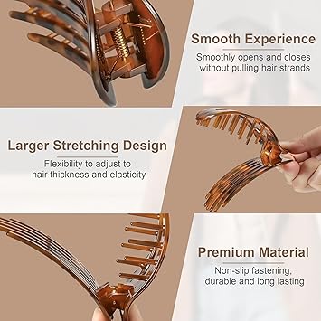 Huiguli 6 Pcs Hair Clips Flat for Women Non Slip Lay Down Hair Clip Lateral Strong Hold Hair Claws Accessories for Girls Women Thick Thin Hair - Image 2