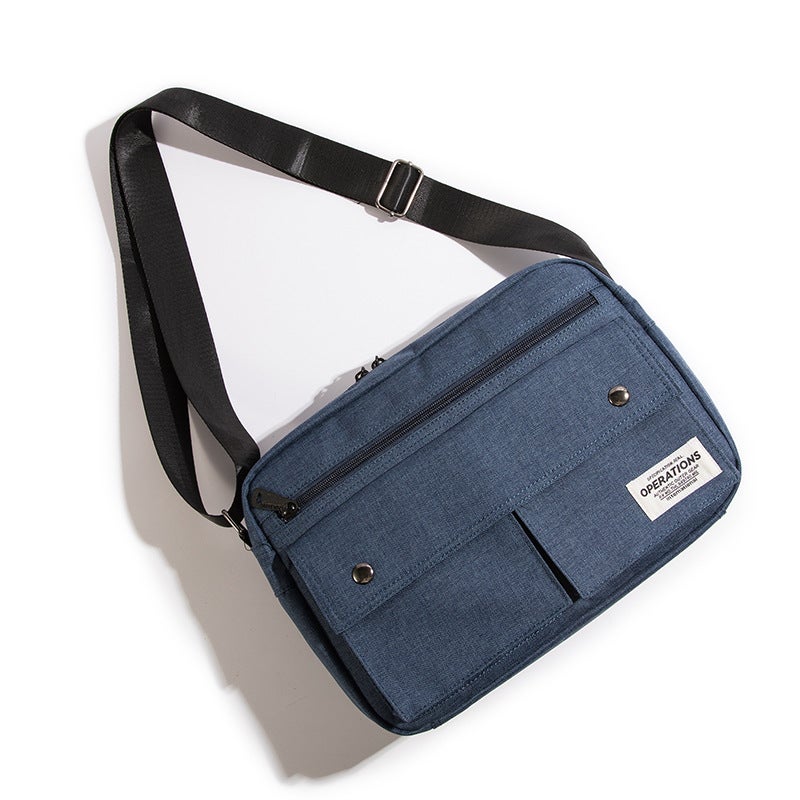 Men'S Messenger Bag Large Capacity Canvas Workwear Style Shoulder Bag Trendy Street Commuter Bag Youth Casual Messenger Bag - Image 1